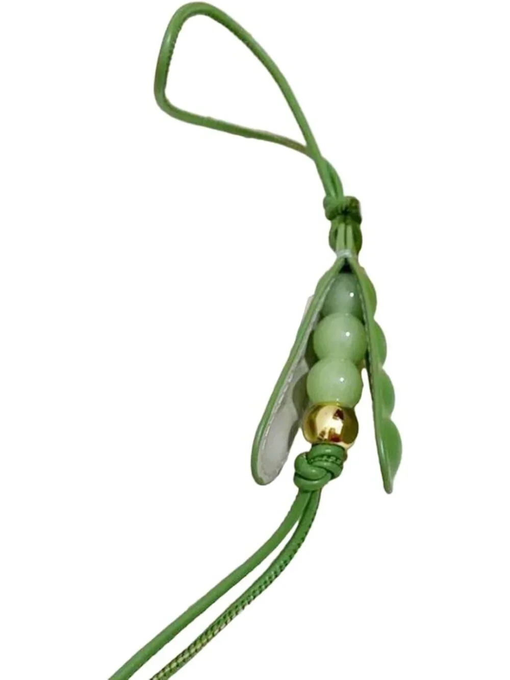 Trendy Handmade Pea Charm Pendant Keychain - Stylish Accessory for Bags & Phones